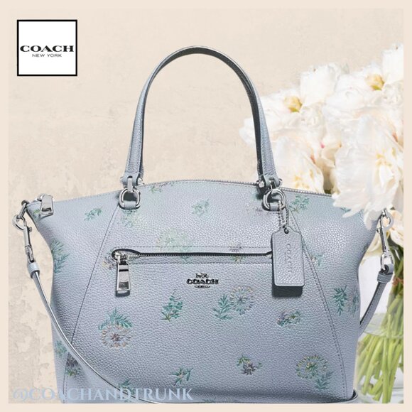 Coach Handbags - AUTHENTIC COACH Leather Prairie Satchel Meadow Prairie Print Silver Mist